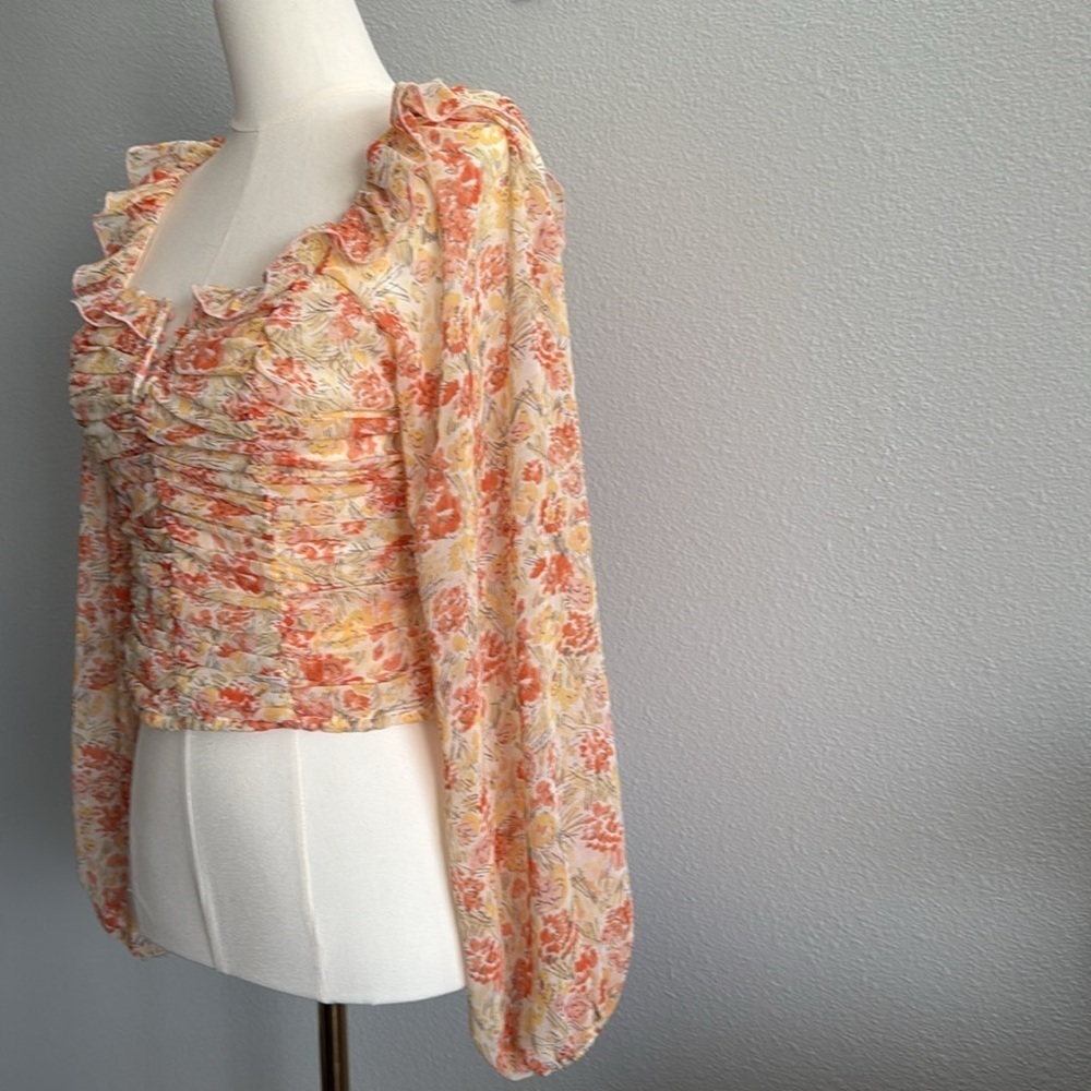 Free People Mabel Printed Blouse Size XS - Picture 3 of 8